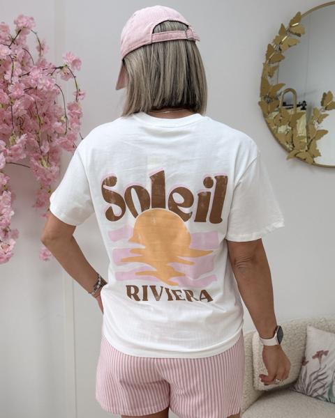 T shirt soleil rivieira blanc