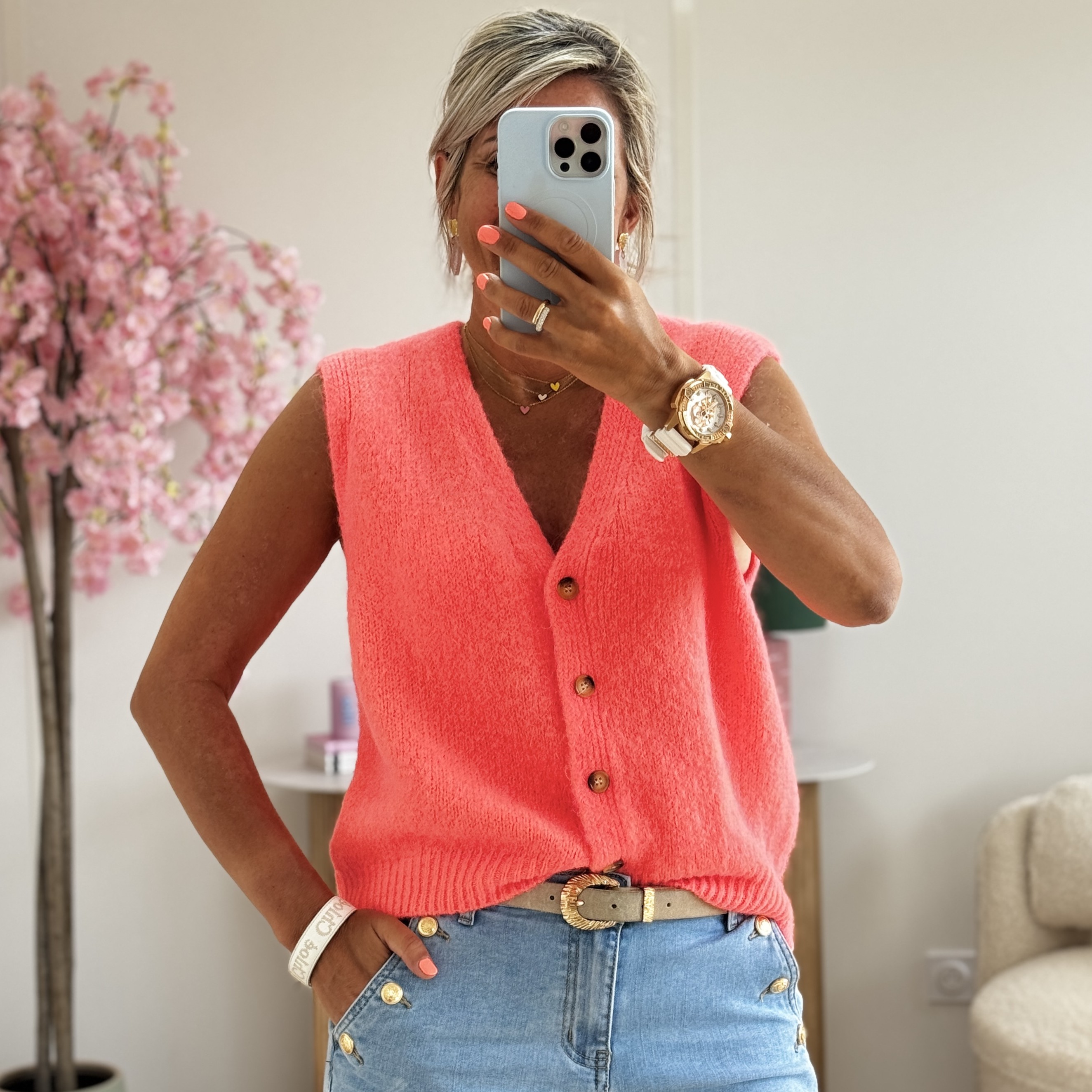 Gilet Jules corail