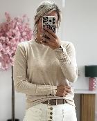 Ceinture en cuir taupe