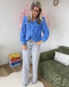 Chemise broderie anglaise bleue