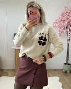 Jupe short ceinturée bordeaux