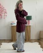 Gilet clouté bordeaux