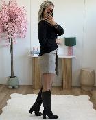 Jupe short lainage taupe