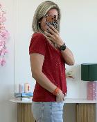 Tee shirt bordeaux pailleté