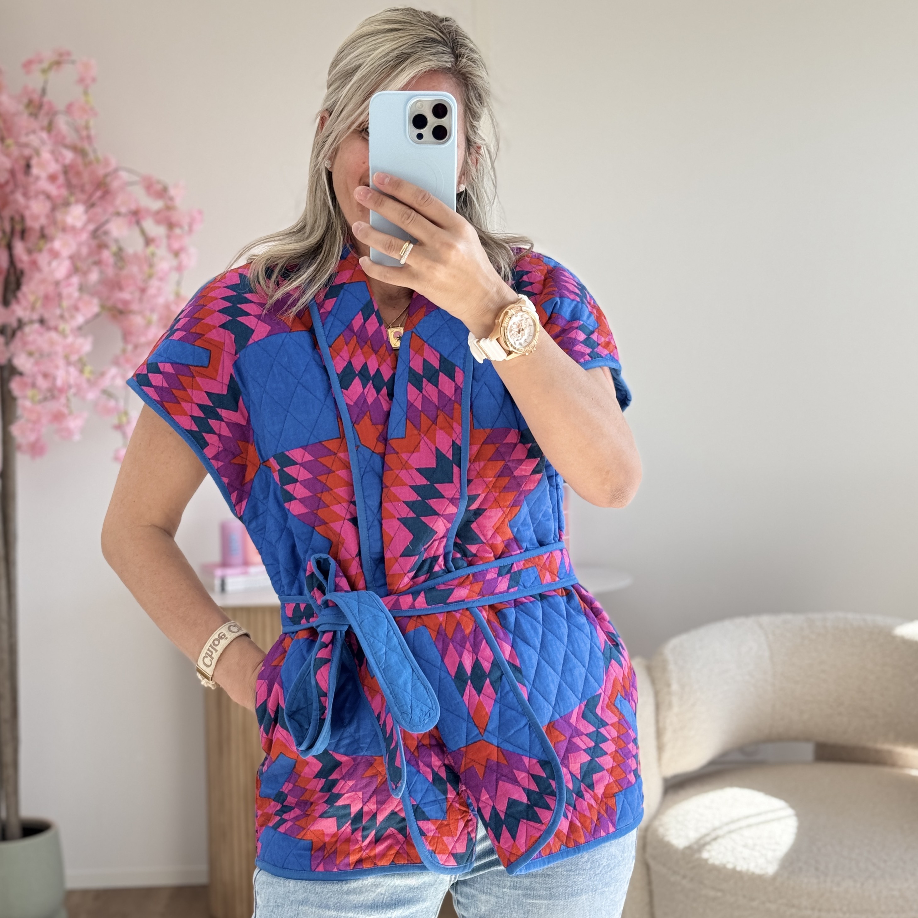 Veste Kimono bleu