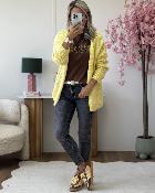 Gilet grosse maille jaune