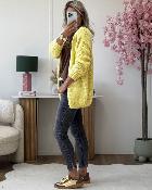 Gilet grosse maille jaune