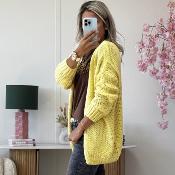 Gilet grosse maille jaune