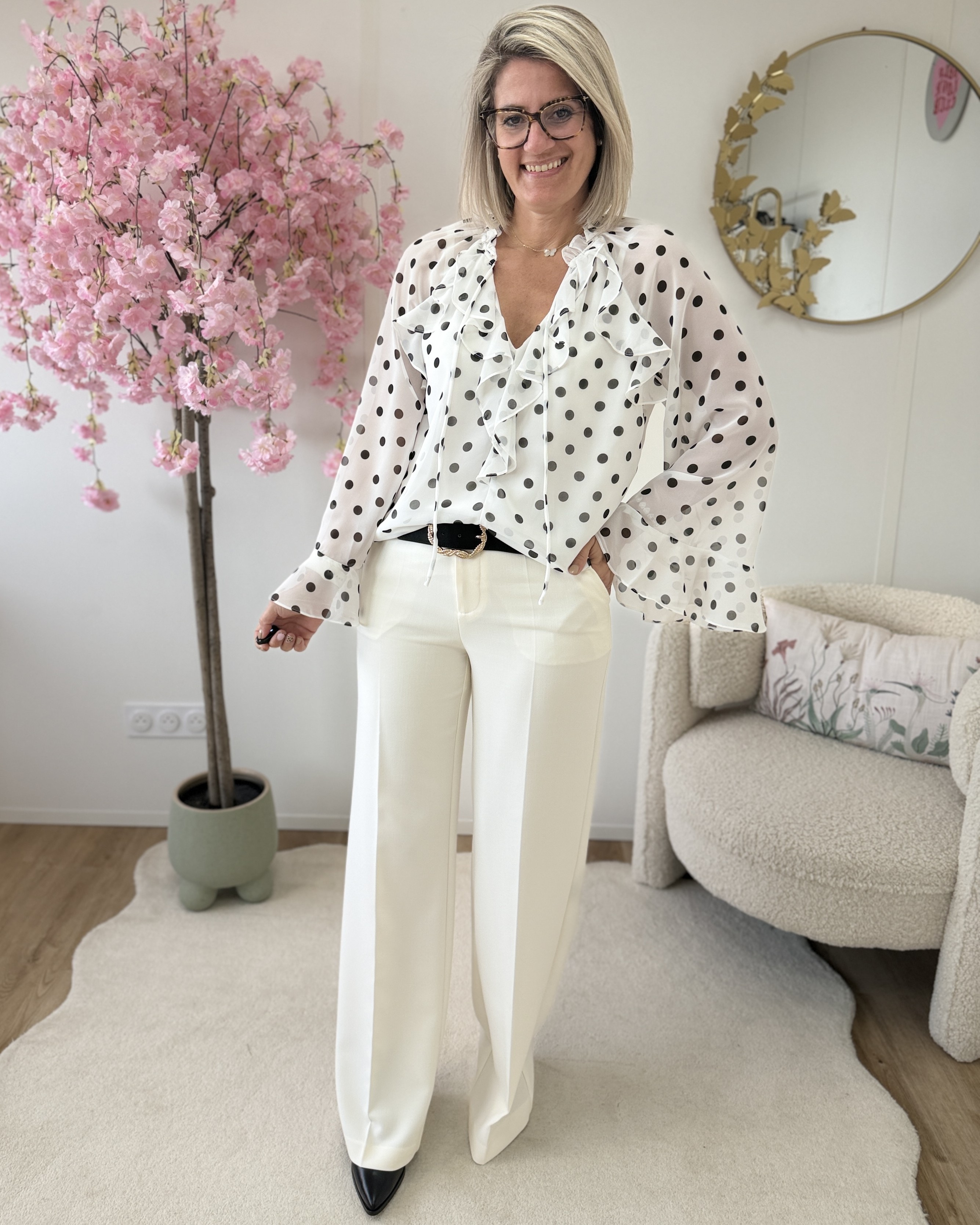 Pantalon à pince ecru