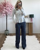 Pantalon à carreaux marine