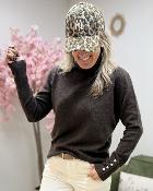 Pull col roulé chocolat