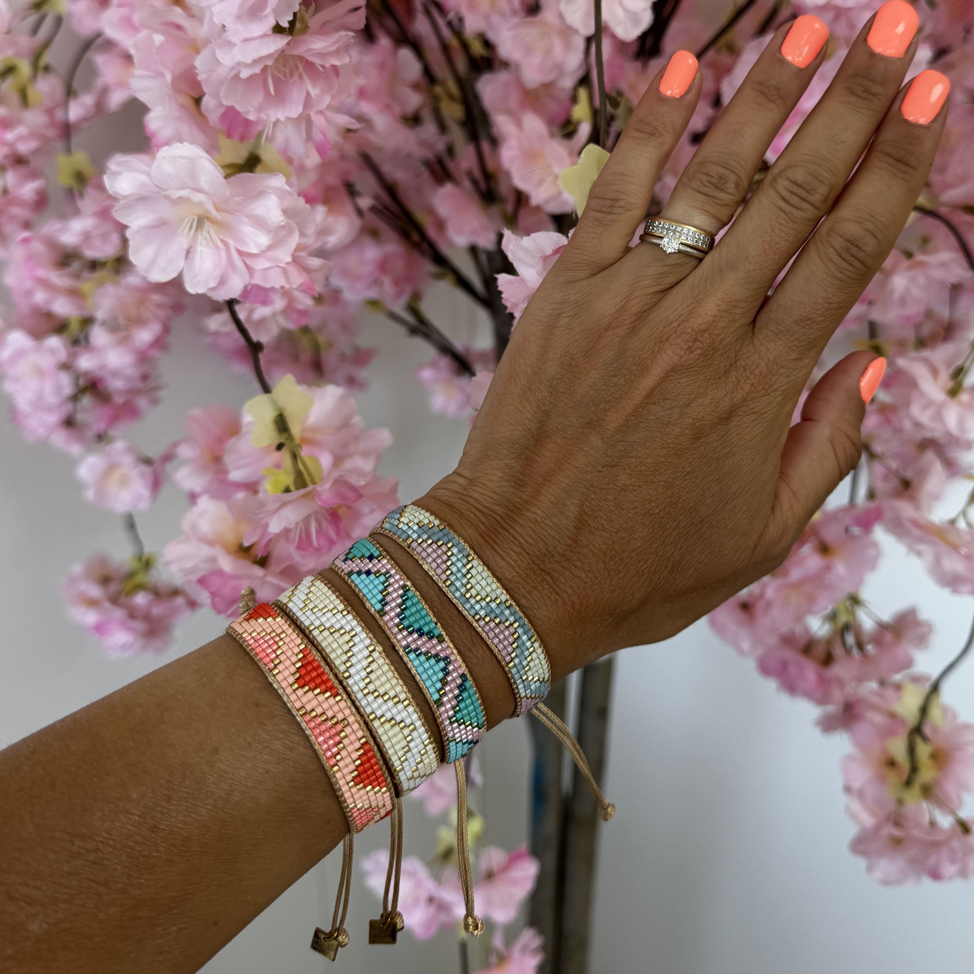 Bracelet B1 rose bleu vert
