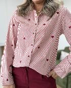 Chemise heart bordeaux