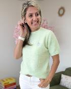 Pull avec mitaines vert