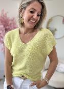 Top en maille lurex jaune