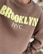 Sweat Brooklyn marron jaune