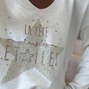 Pull la tete dans les etoiles beige
