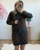 Robe pull Esther grise marron