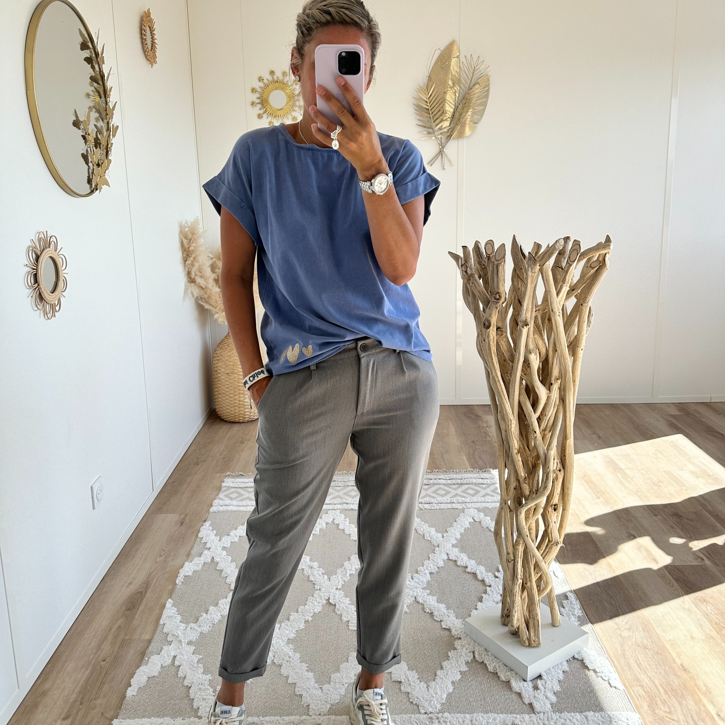 Pantalon à pince gris