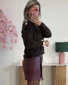 Jupe short Janet bordeaux