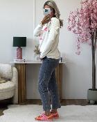 Pull mlle en leopard ecru