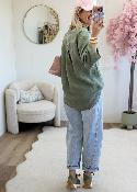 Blouse en lin kaki