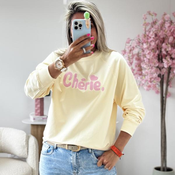 Sweat cherie jaune