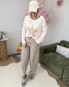 Pantalon Barrel taupe