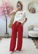 Pantalon Paula rouge