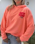Sweat à capuche NY corail