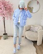 Bombers matelassé bleu