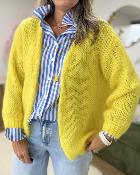 Gilet grosse maille jaune