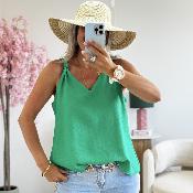 Top Flore vert