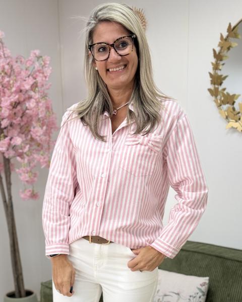 Chemise noeud rose