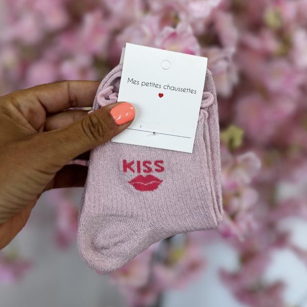 Chaussettes Kiss rose