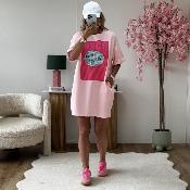 Robe sweat disco rose