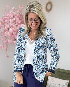 Blazer Terry fleuri