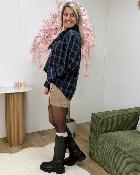 Jupe short suedine beige