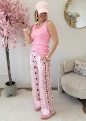Pantalon en soie rose