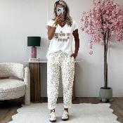 Tee shirt la vie en rose beige