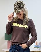 Sweat Amour choco jaune