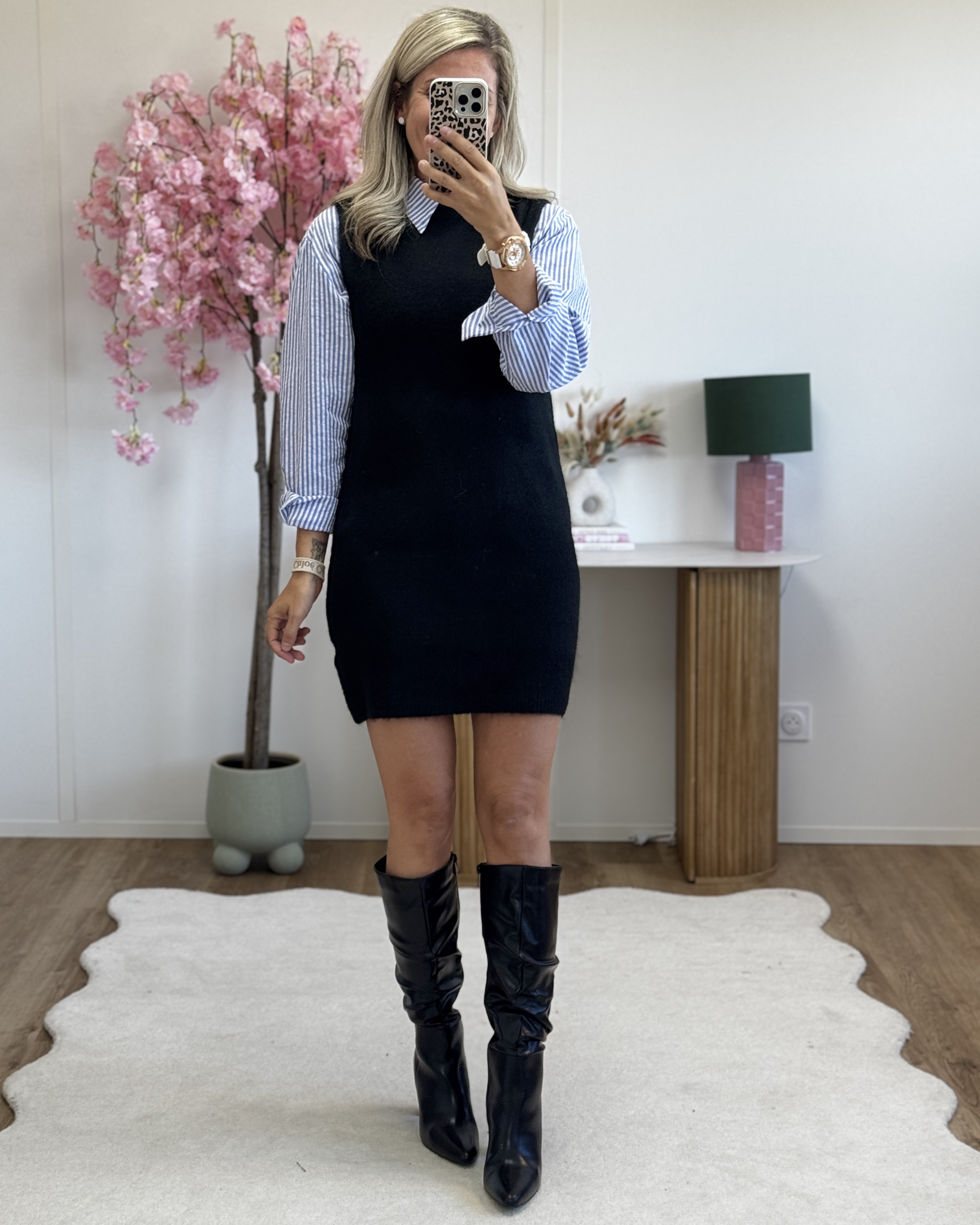 Robe pull sans manches noir