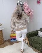 Sweat en maille beige
