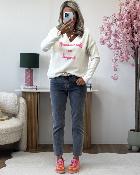 Pull mlle en leopard ecru