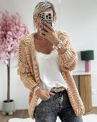 Gilet grosse maille saumon