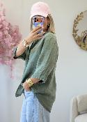 Blouse en lin kaki
