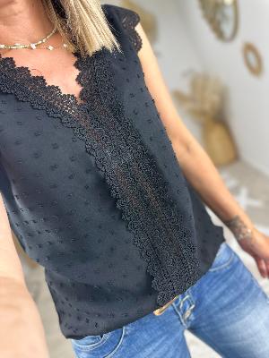Blouse Plumetis noire