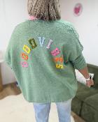 Gilet good vibes vert