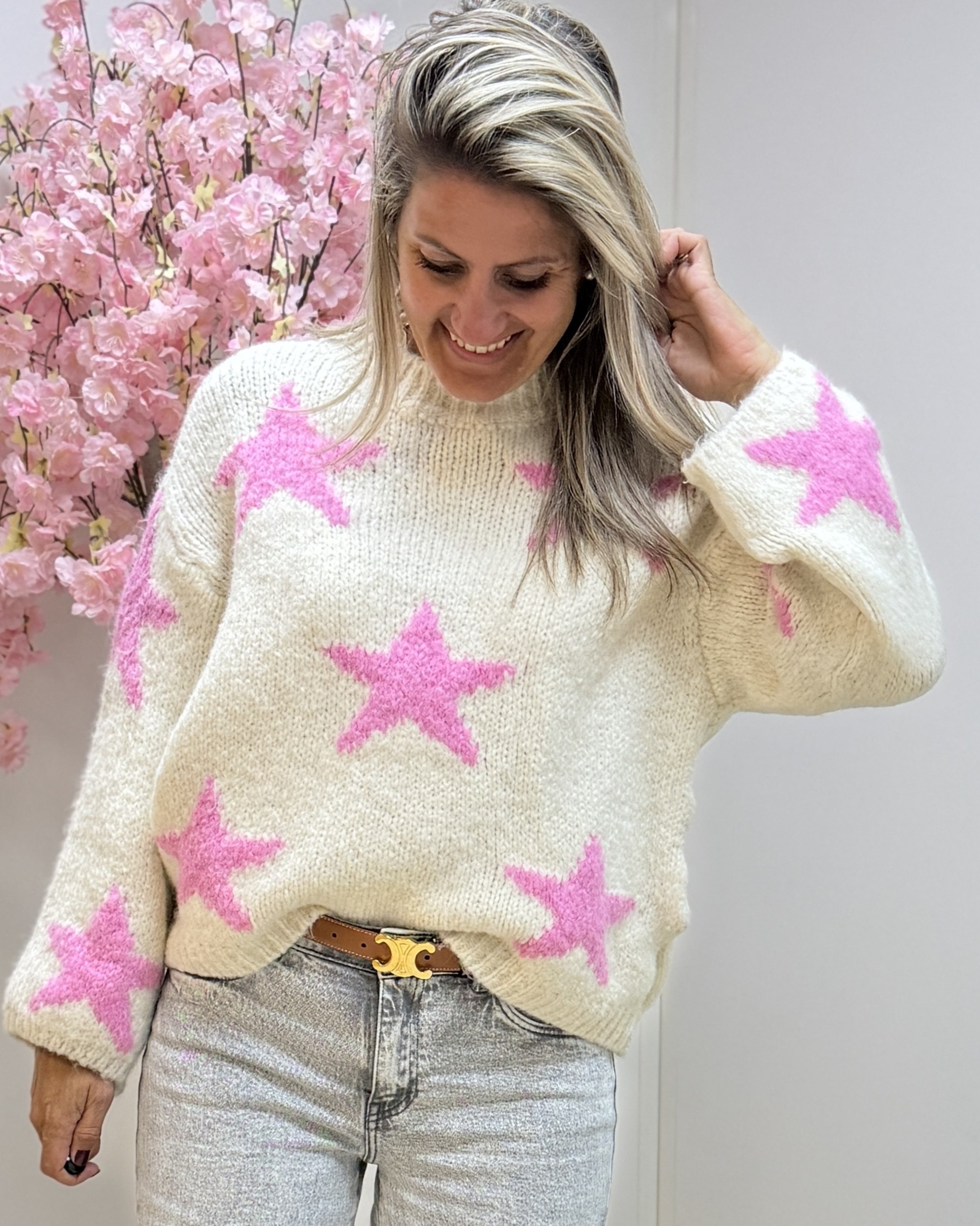 Pull Adelie ecru rose