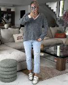 Pull marguerite gris